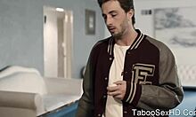 Brunette sexy girl fucks football player