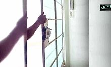 Latina pays debt by letting cousin pound her hairy pussy on street.