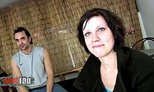 Cute French girl gets facial in first porn