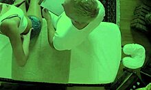 massage loving ebony babe tugging a hard cock