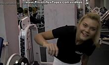 yo, sexy blonde gf blows me at the gym! 😜