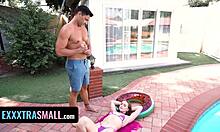 petite cutie laney grey sunbathes in bikini then gets fucked