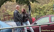 Busty Milf Picked Up for Raw Outdoor Sex with a Horny European Stud.