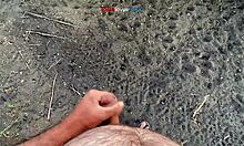 brunette amateur masturbates under a bridge in anime style