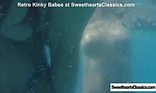 Lesbian team licks and fingers in garden outdoor fun