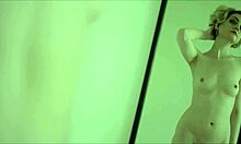 I watch this Czech babe masturbate in bed, join her.