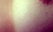 Amateur with bouncing tits in action.