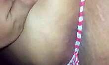 latina woman engages in intimate activity on all fours