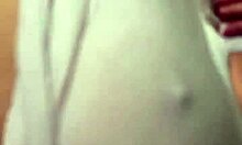 Amateur with bouncing tits in action.