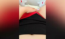 Young stepsister fingers wet shaved pussy alone at home