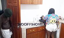 Horny Stepdad Spanks Ebony Maid's Wet Pussy!