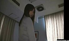Jav cumshot lands on her business suit clothes!