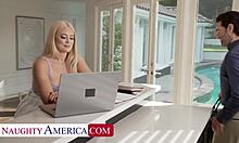 Blonde co-ed river lynn discovers forbidden pleasure with her friend's daddy's big cock. athletic bubble butt fun