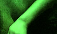 Handjob leads to cumshot with cute petite friend.