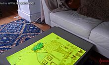 Watch the sub get ass licked before rough domination and spanking.