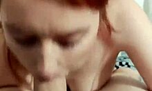 Beautiful redhead shows her nice tits