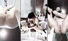 i see anal close-up with striptease, lingerie, and dildo use