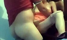 the crazy redhead gets fucked bareback on the dresser like a slut