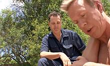 I caught my beautiful young brunette being a slut with a real man outdoors, oh no!