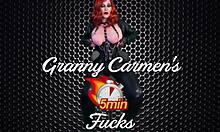 gilf carmen enjoys her new vibrator orgasm