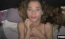 College Coed Sabrina Spice's Tight Pussy Destroyed in Rough Bedroom Quickie