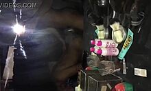 gay bdsm session in barbershop with bareback oral and fucking.