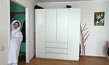 stepsister seduced into cute homemade riding and moaning