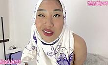 Muslim Niqab Mom Gets Slippery Anal Plug Body Massage