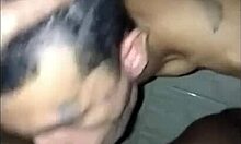 gay bdsm session in barbershop with bareback oral and fucking.