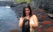 uhh, my hot stepmom is teasing me at public beach, man