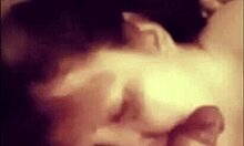 amateur guy gets his monster cock worshipped with sucking and licking before a facial