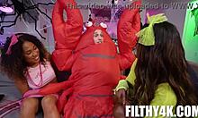 Cosplayin Stepmom Caught in Surprise Threesome with Johnny Love, Naomi Foxxx, and Skyla Sun. They Dive into Hardcore POV Action with Big Ass and Tits.