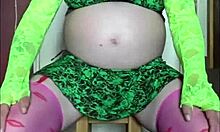 Bouncing Up And Down On Dildo Insertion