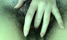 A hairy teen babe performs on webcam for viewers