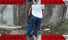 Wow, eating out this curvy babe on the street with impossible positions is wild!