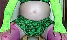 Bouncing Up And Down On Dildo Insertion