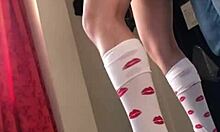 Busty petite teen surprises with intense fingering leading to wet orgasm