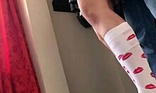 Busty petite teen surprises with intense fingering leading to wet orgasm