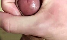 Young Amateur Massages His Cock During Solo Masturbation Session