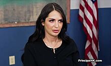 High class housewife gags on dick in lingerie.