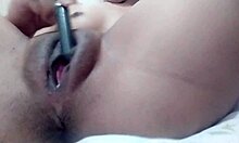 solo babe closeup masturbation session.