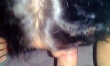 Cute young 18+ girl sucking cock until he cums on her face