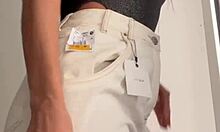 Wife With Big Tits And Ass Changes Clothes In The Shopping Dressing Room, Teasing Viewers