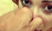 horny italian deepthroats big cock in pov, fingering herself to orgasm while spitting and talking dirty