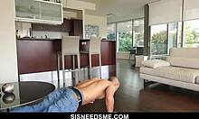 small teen 18+ sucks stepbro's cock wetly. then gets fucked hard in her tight pussy.