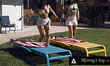 Latina stepmom queenie sateen 18+ and bff vanessa sky take turns with stepsons big dick