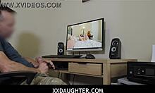 Pervy dad spying on stepdaughter Leia Rae?