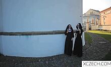 beautiful nuns enjoying peaceful moments