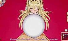 rupee from nikke goddess of victory in a cartoon scene