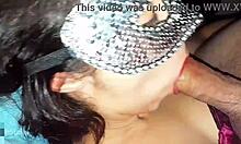 sliding deep into latina wife's mouth while husband watches. friend joins for wild face action